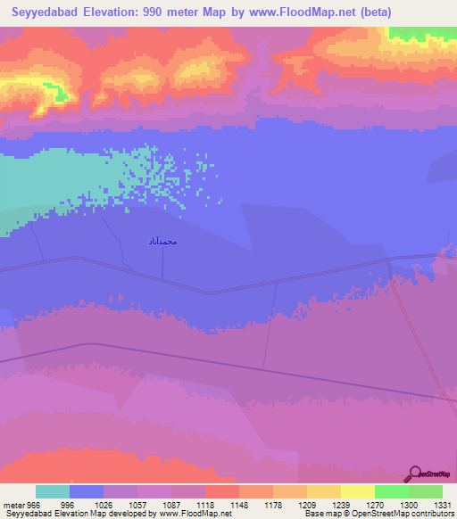 Seyyedabad,Iran Elevation Map