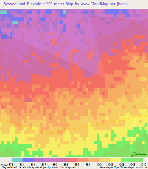 Seyyedabad,Iran Elevation Map