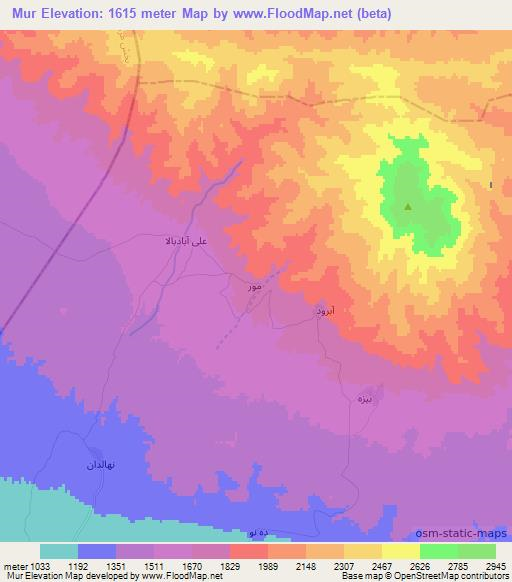 Mur,Iran Elevation Map