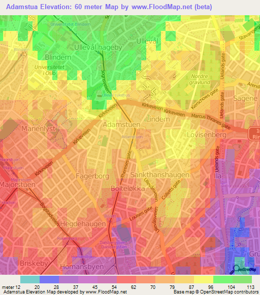 Adamstua,Norway Elevation Map