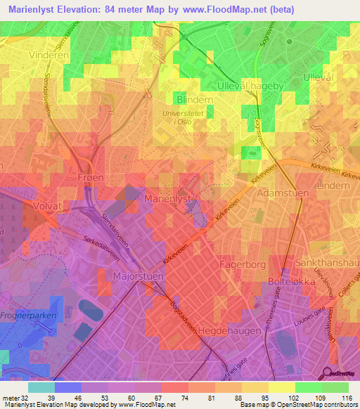 Marienlyst,Norway Elevation Map