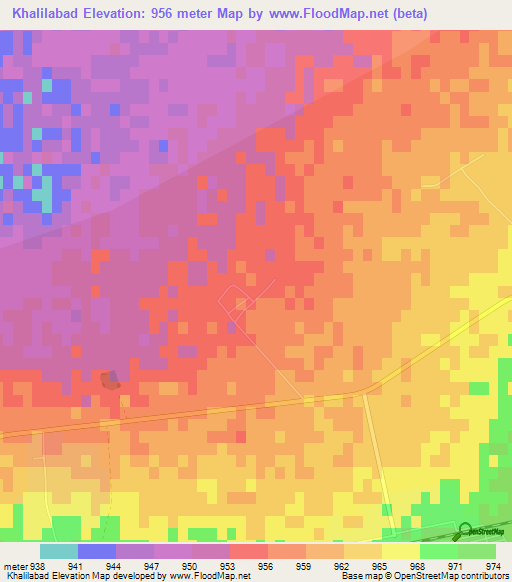 Khalilabad,Iran Elevation Map