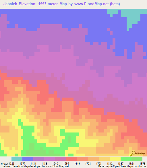 Jabaleh,Iran Elevation Map