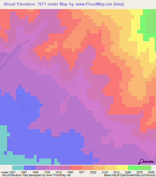 Abrud,Iran Elevation Map
