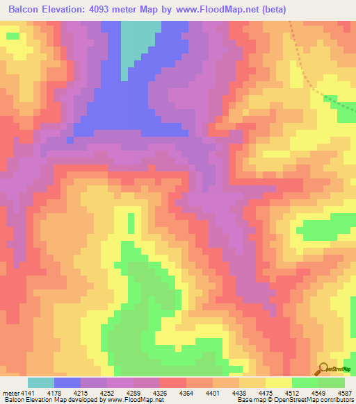 Balcon,Peru Elevation Map