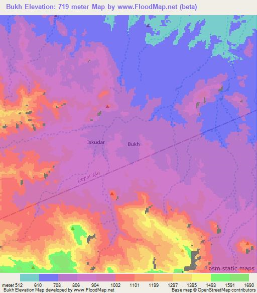 Bukh,Somalia Elevation Map