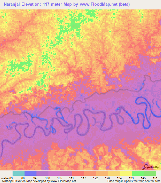 Naranjal,Peru Elevation Map