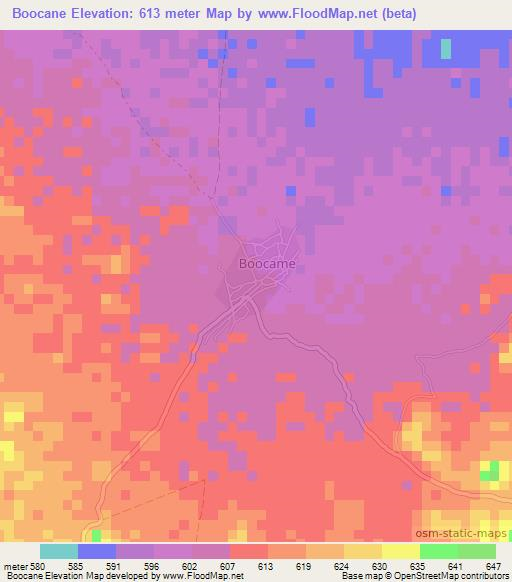 Boocane,Somalia Elevation Map