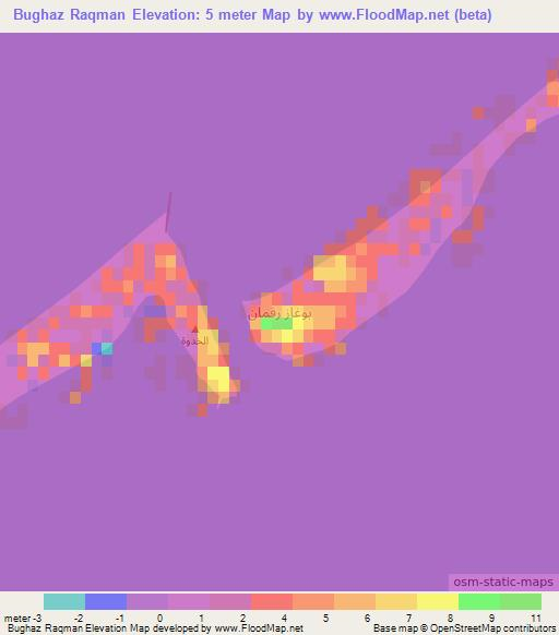 Bughaz Raqman,Egypt Elevation Map
