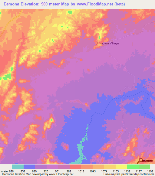 Demona,Eritrea Elevation Map