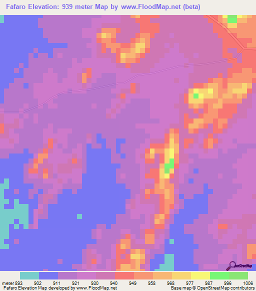 Fafaro,Eritrea Elevation Map