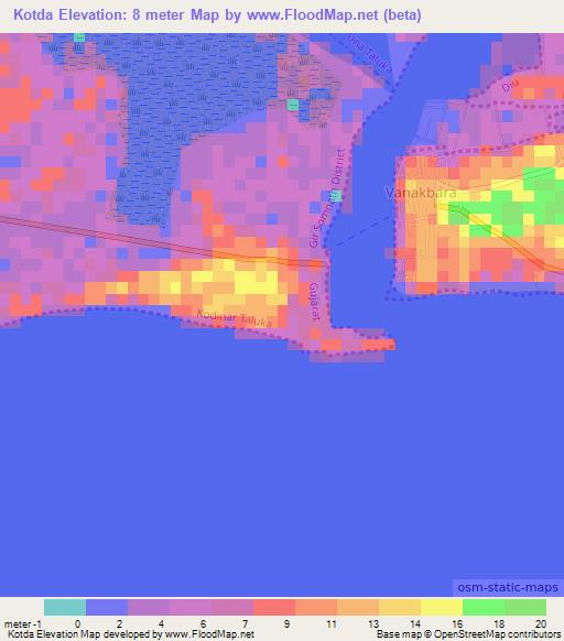 Kotda,India Elevation Map