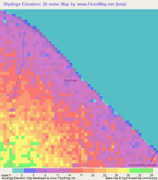 Biyafoge,Somalia Elevation Map