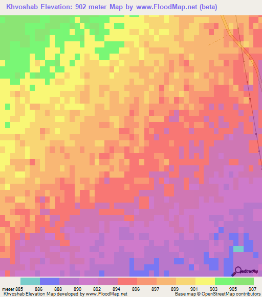 Khvoshab,Iran Elevation Map