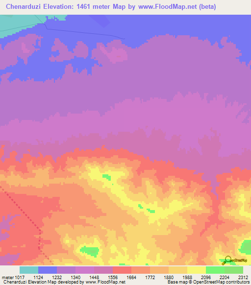 Chenarduzi,Iran Elevation Map