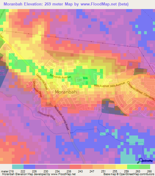 Moranbah,Australia Elevation Map