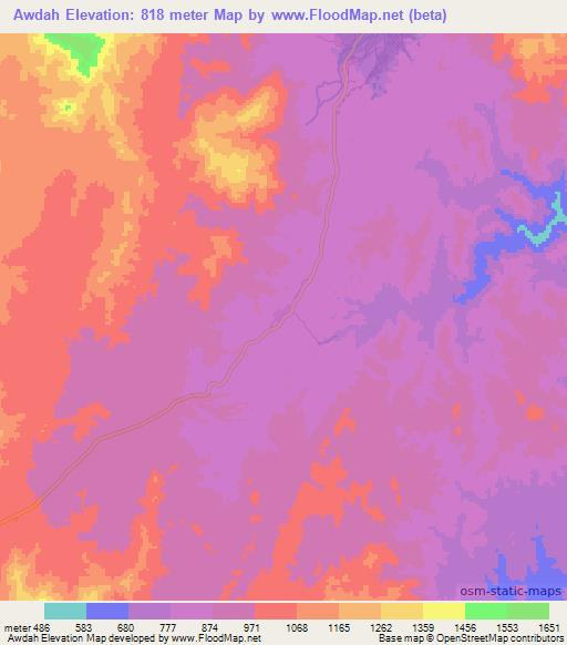 Awdah,Ethiopia Elevation Map