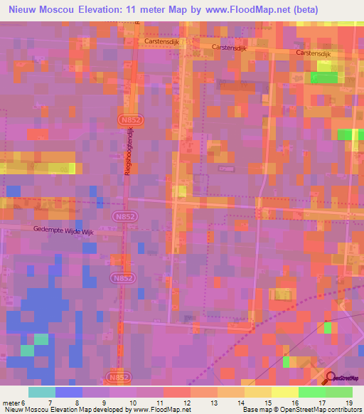 Nieuw Moscou,Netherlands Elevation Map