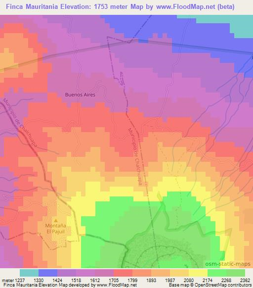 Finca Mauritania,El Salvador Elevation Map
