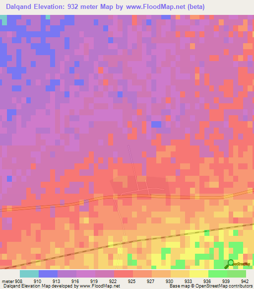 Dalqand,Iran Elevation Map