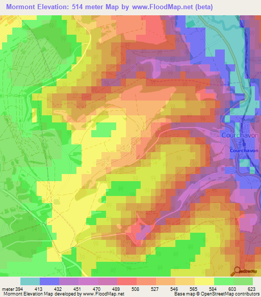 Mormont,Switzerland Elevation Map