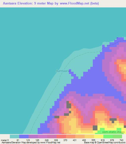 Aantaara,Somalia Elevation Map