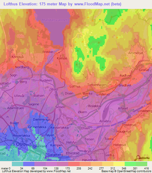 Lofthus,Norway Elevation Map