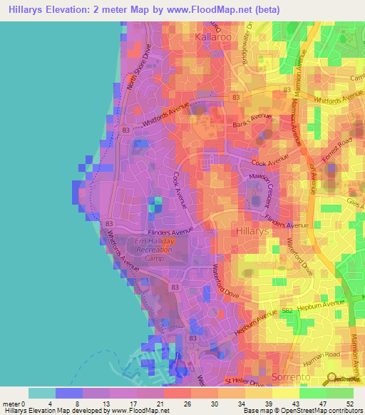 Hillarys,Australia Elevation Map