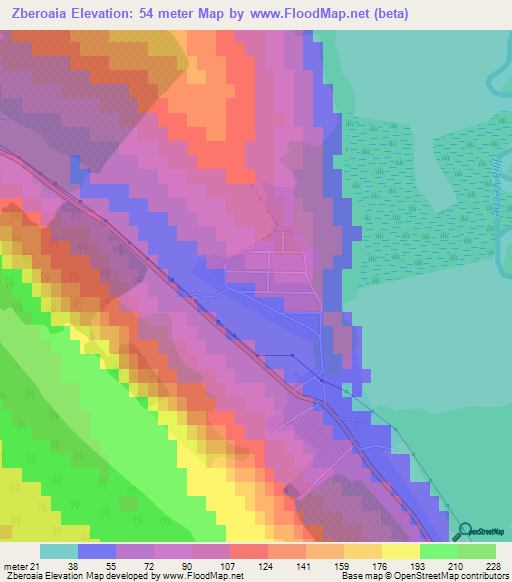 Zberoaia,Romania Elevation Map