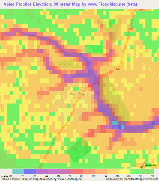 Valea Plopilor,Romania Elevation Map