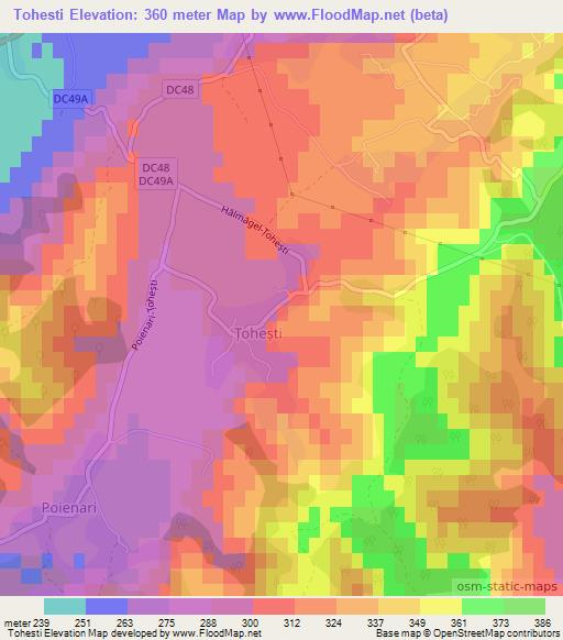 Tohesti,Romania Elevation Map