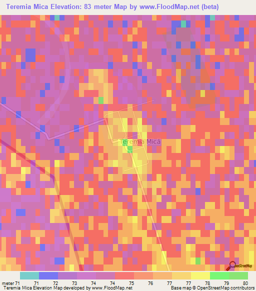 Teremia Mica,Romania Elevation Map