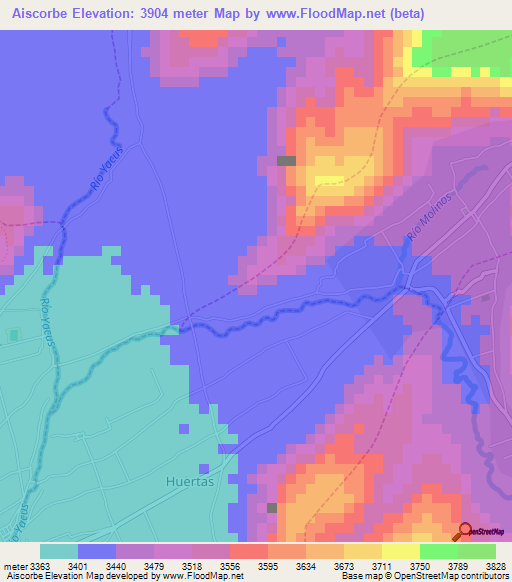 Aiscorbe,Peru Elevation Map