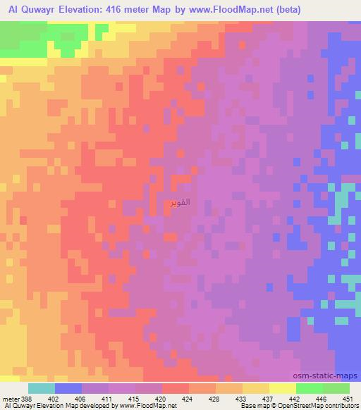 Al Quwayr,Syria Elevation Map