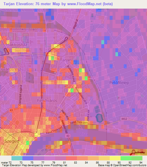 Tarjan,Hungary Elevation Map