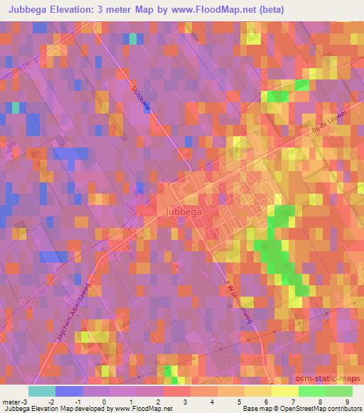Jubbega,Netherlands Elevation Map