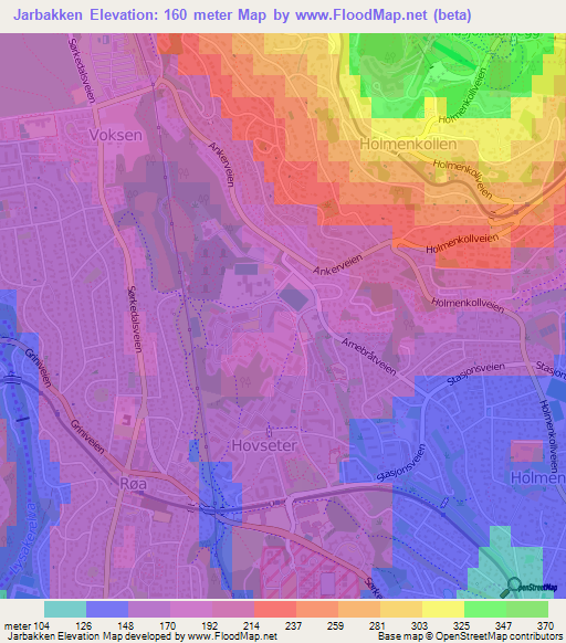 Jarbakken,Norway Elevation Map