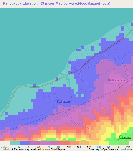 Kalibukbuk,Indonesia Elevation Map