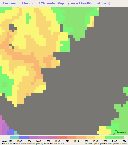Besaseachi,Mexico Elevation Map