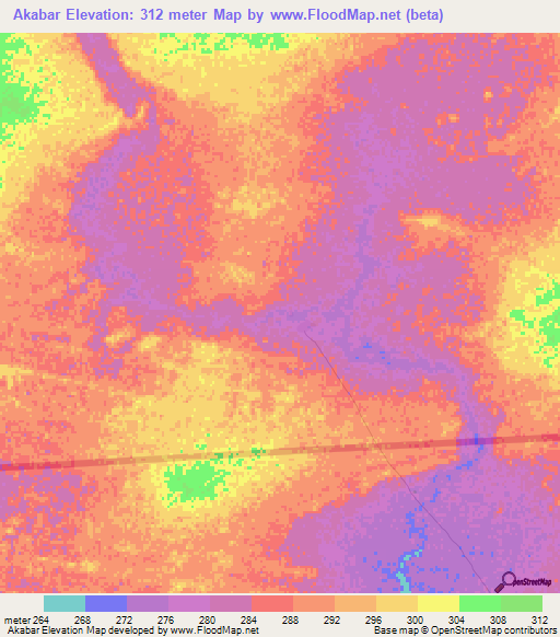 Akabar,Mali Elevation Map