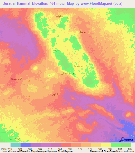 Jurat al Hammal,Syria Elevation Map