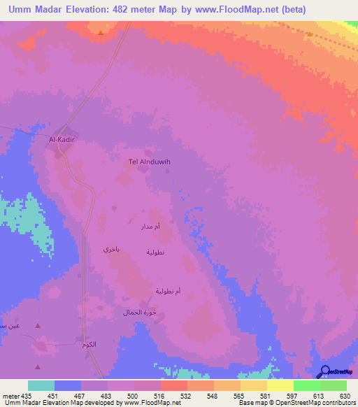 Umm Madar,Syria Elevation Map