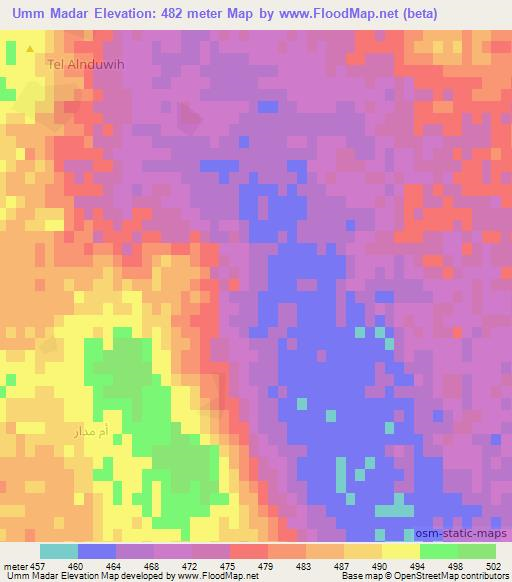 Umm Madar,Syria Elevation Map