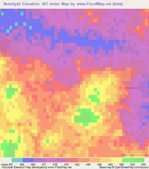 Nutuliyah,Syria Elevation Map