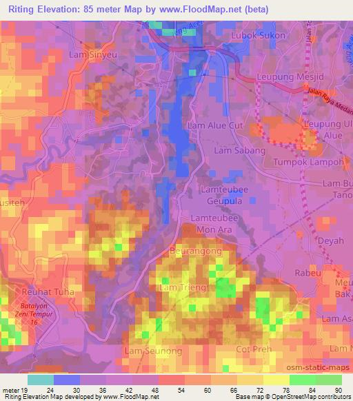 Riting,Indonesia Elevation Map
