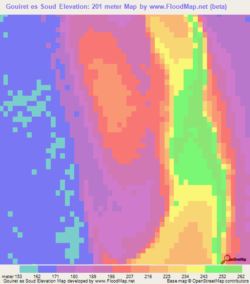 Gouiret es Soud,Algeria Elevation Map