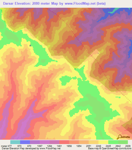 Darsar,Iran Elevation Map