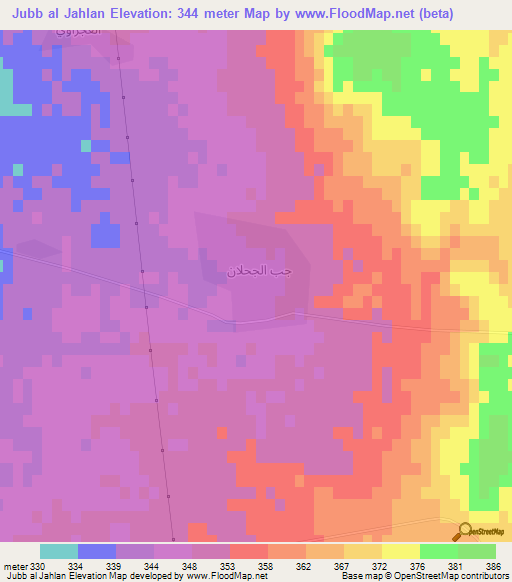 Jubb al Jahlan,Syria Elevation Map