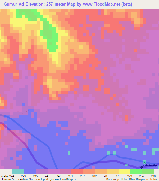Gumur Ad,Ethiopia Elevation Map