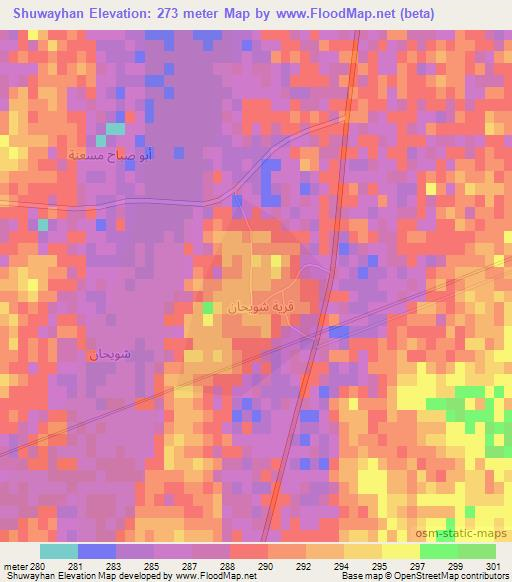 Shuwayhan,Syria Elevation Map